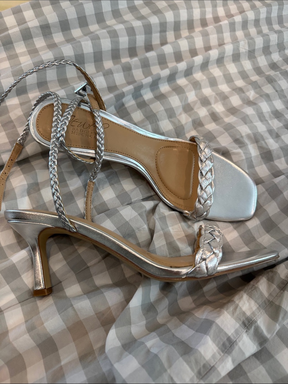 Badgley Mischka Silver Heels - 6.5